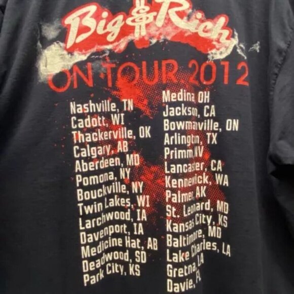 Big & Rich Concert T-Shirt Men's Black 2XL American Apparel USA Tour 2012 Logo - Picture 5 of 14